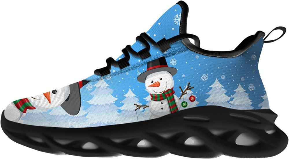 Christmas Running Shoes, Merry Christmas Snowman Max Soul Shoes For Men Women, Christmas Shoes, Winter Fashion Shoes