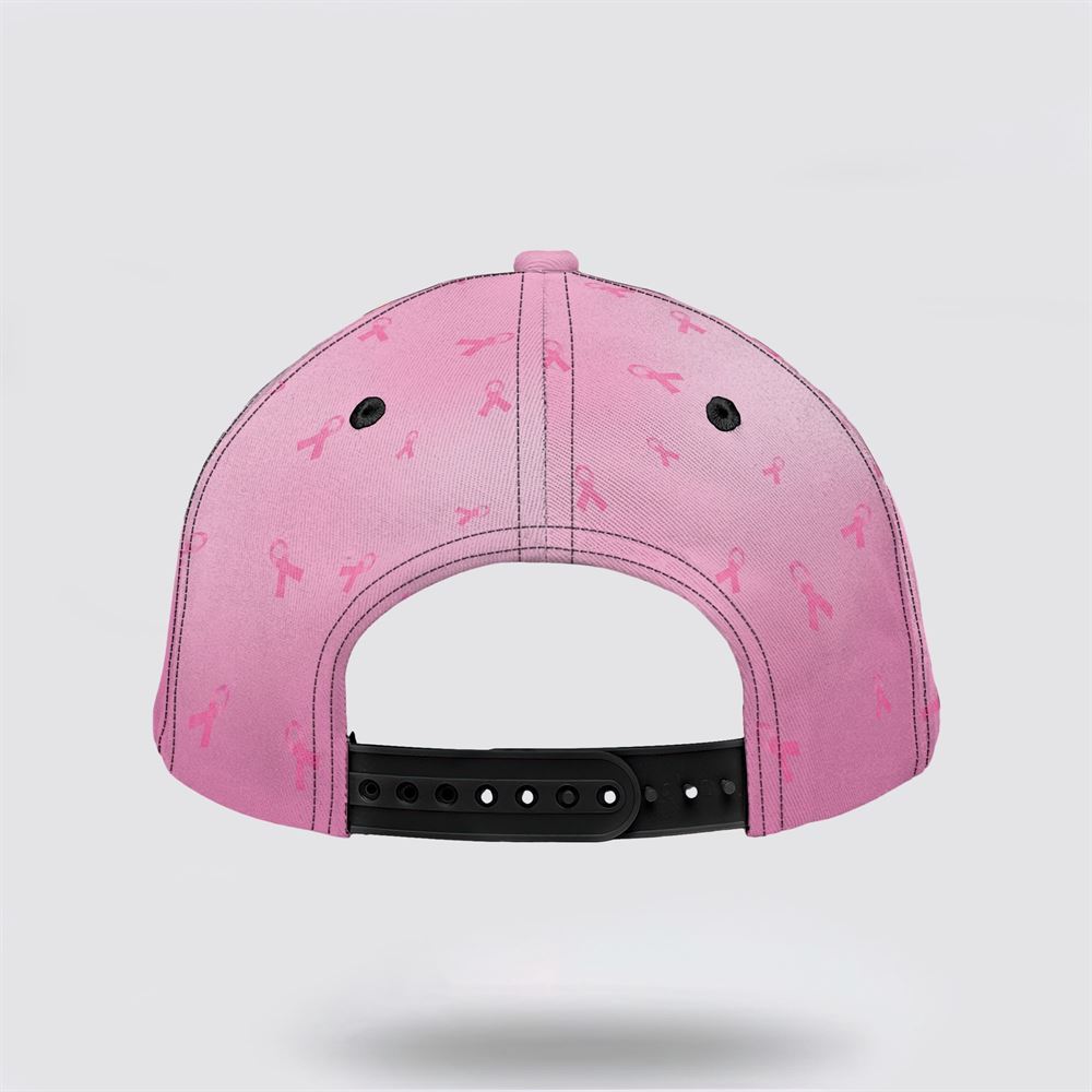 Customized Breast Cancer Awareness Fight Like A Girl Cross And Butterfly Print Baseball Cap, Gifts For Breast Cancer Patients, Breast Cancer Hat