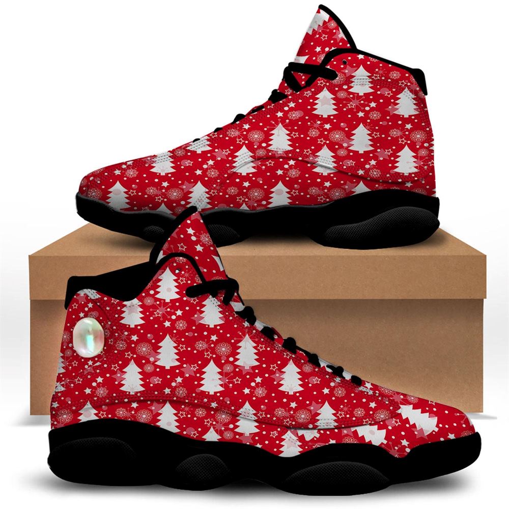 Christmas Basketball Shoes, Christmas Tree Polka Dot Print Pattern Jd13 Shoes For Men Women, Christmas Fashion Shoes