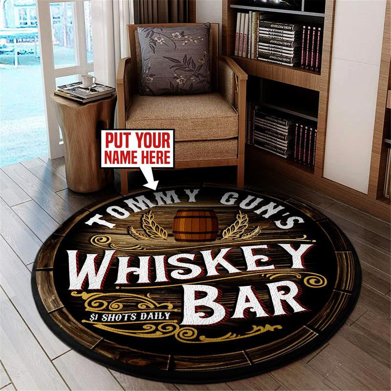 Personalized Whiskey Bar Living Room Round Mat Circle Rug