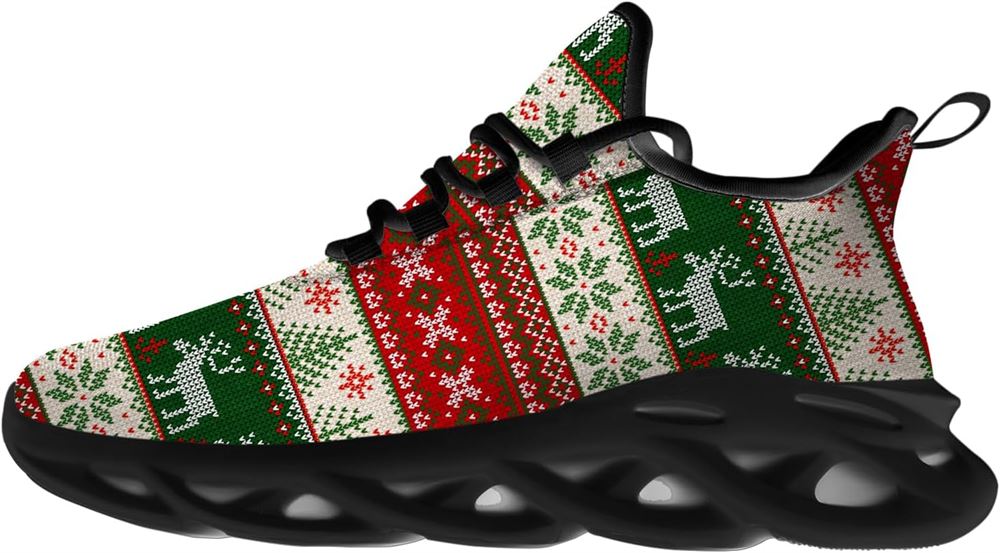 Christmas Running Shoes, Christmas Reindeer Pattern Max Soul Shoes For Men Women, Christmas Shoes, Winter Fashion Shoes