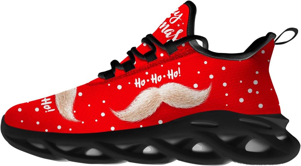 Christmas Running Shoes, Merry Christmas Santa Claus Mustache Max Soul Shoes For Men Women, Christmas Shoes, Winter Fashion Shoes