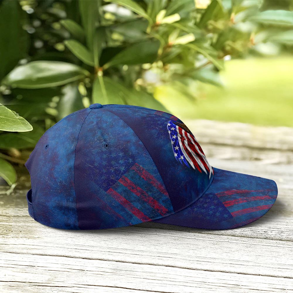 American Flag Eagle Wings Blue Baseball Cap, Christian Baseball Cap, Religious Cap, Jesus Gift, Jesus Hat