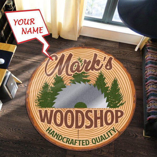 Personalized Woodshop Handcrafted  Round Mat Living Room Rugs, Bedroom Rugs, Kitchen Rugs