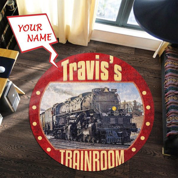 Personalized Union Pacific Big Bog 4Round Floor Mat Room Rugs Carpet Outdoor Rug Washable Rugs