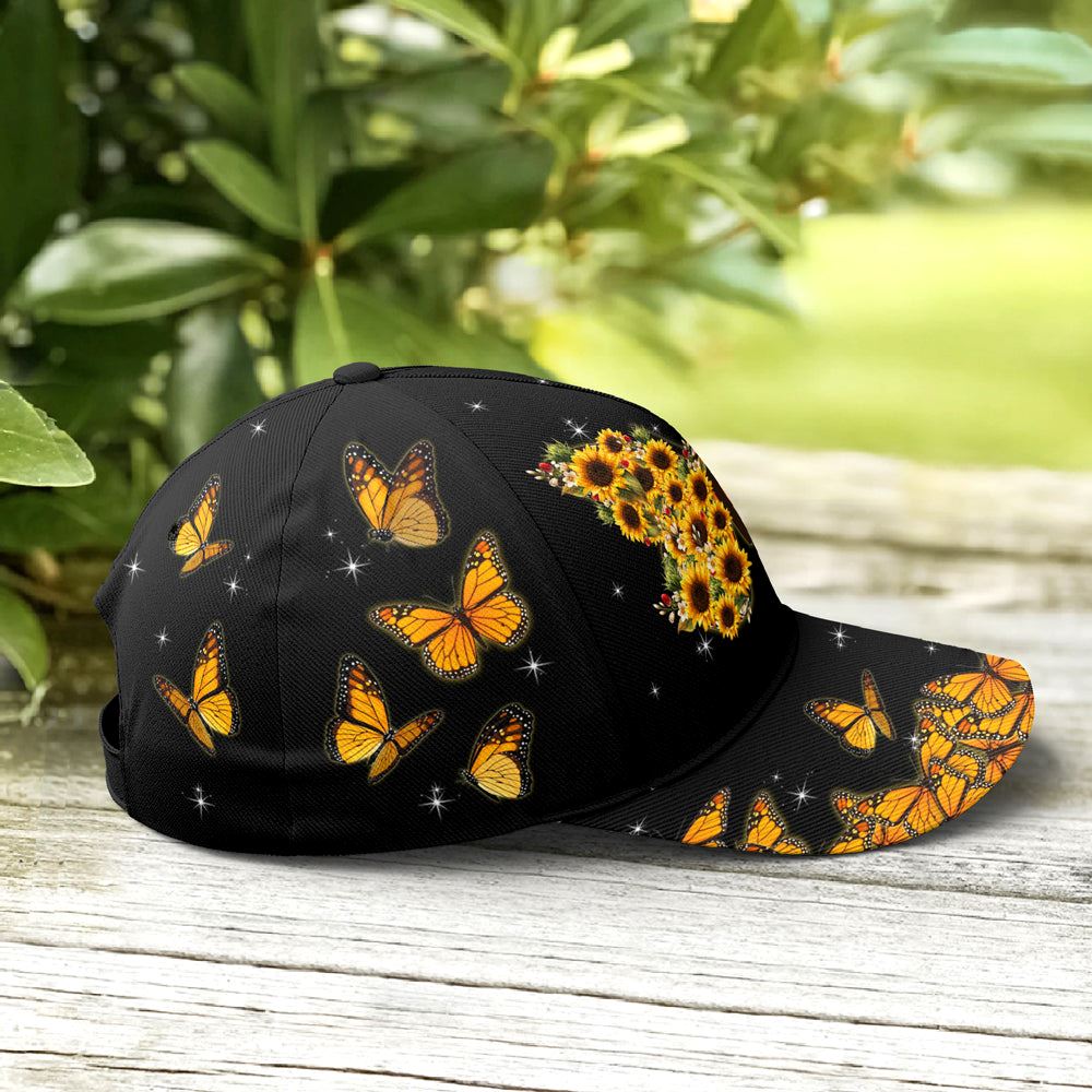 Baseball Cap For Butterflies Lovers Monarch Butterfly Design, Christian Baseball Cap, Religious Cap, Jesus Gift, Jesus Hat