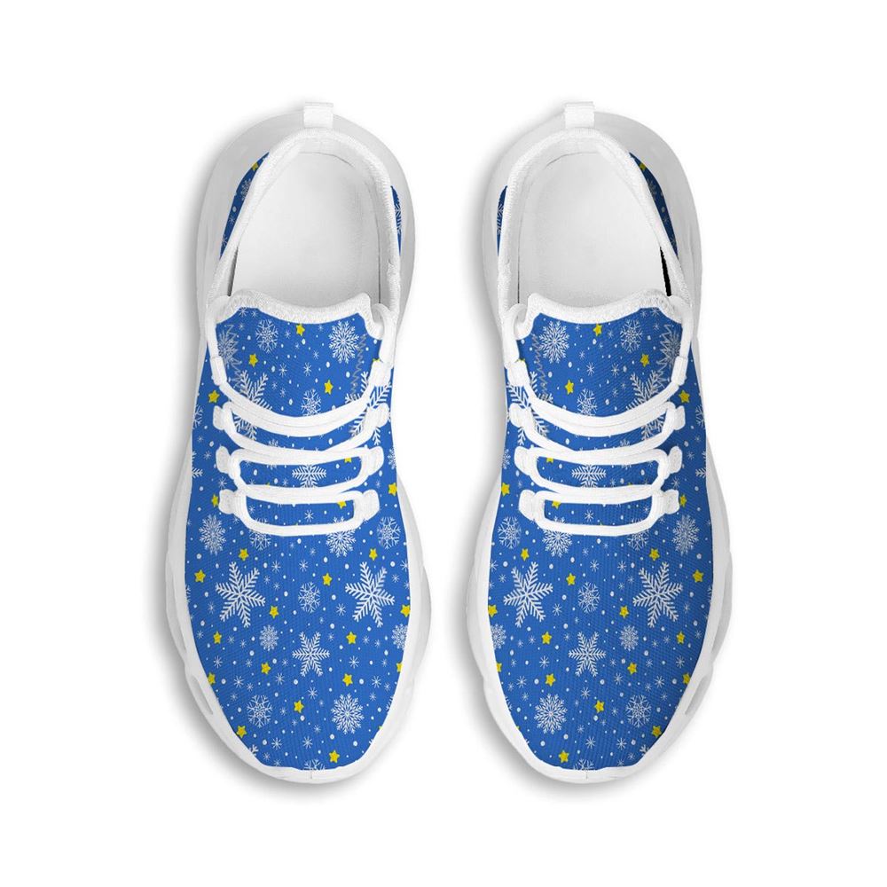 Stars And Christmas Snowflakes Print White Max Soul Shoes For Men Women, Best Running Sneaker, Christmas Shoes, Winter Fashion Shoes