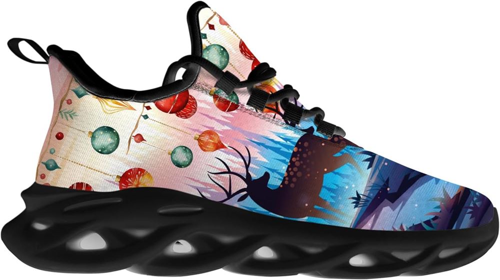 Christmas Running Shoes, Decorating The Pine Forest On Christmas Night Max Soul Shoes For Men Women, Christmas Shoes, Winter Fashion Shoes