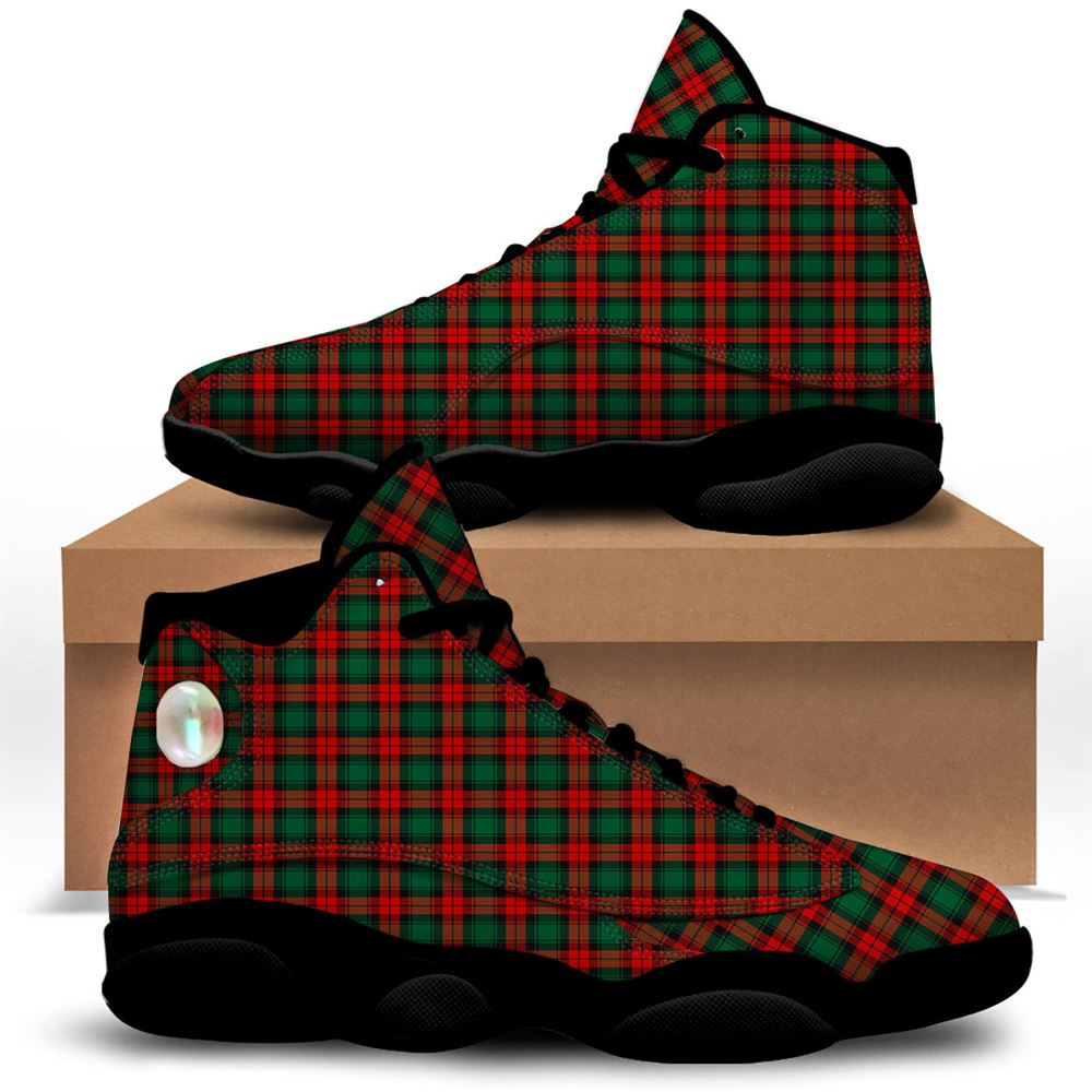 Christmas Basketball Shoes, Tartan Christmas Print Pattern Jd13 Shoes For Men Women, Christmas Fashion Shoes