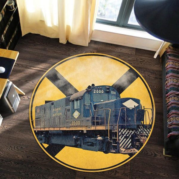 Piedmont & Northern Railroad Crossing Round Mat Round Floor Mat Room Rugs Carpet Outdoor Rug Washable Rugs