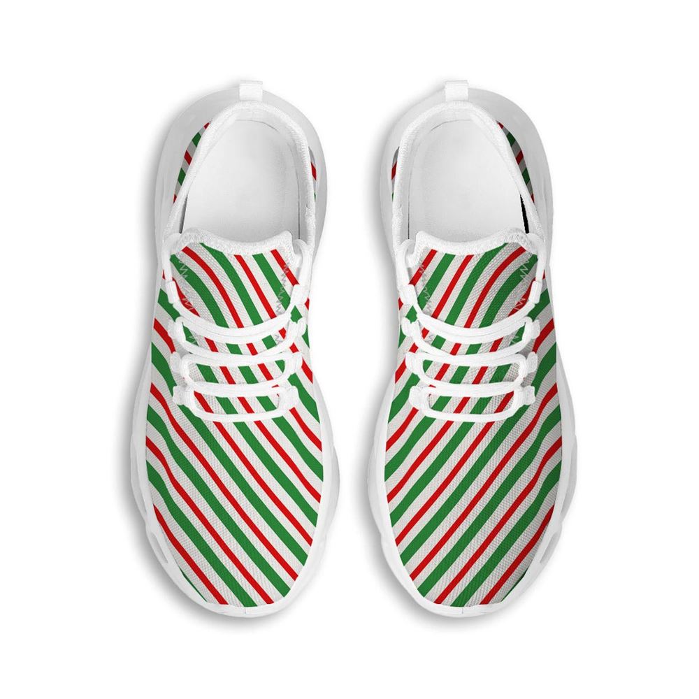 Candy Cane Stripes Christmas Print White Max Soul Shoes For Men Women, Best Running Sneaker, Christmas Shoes, Winter Fashion Shoes