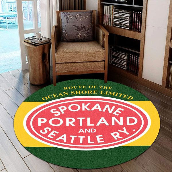 Sps Spokane Portland And Seattle Railroad Round Mat Round Floor Mat Room Rugs Carpet Outdoor Rug Washable Rugs