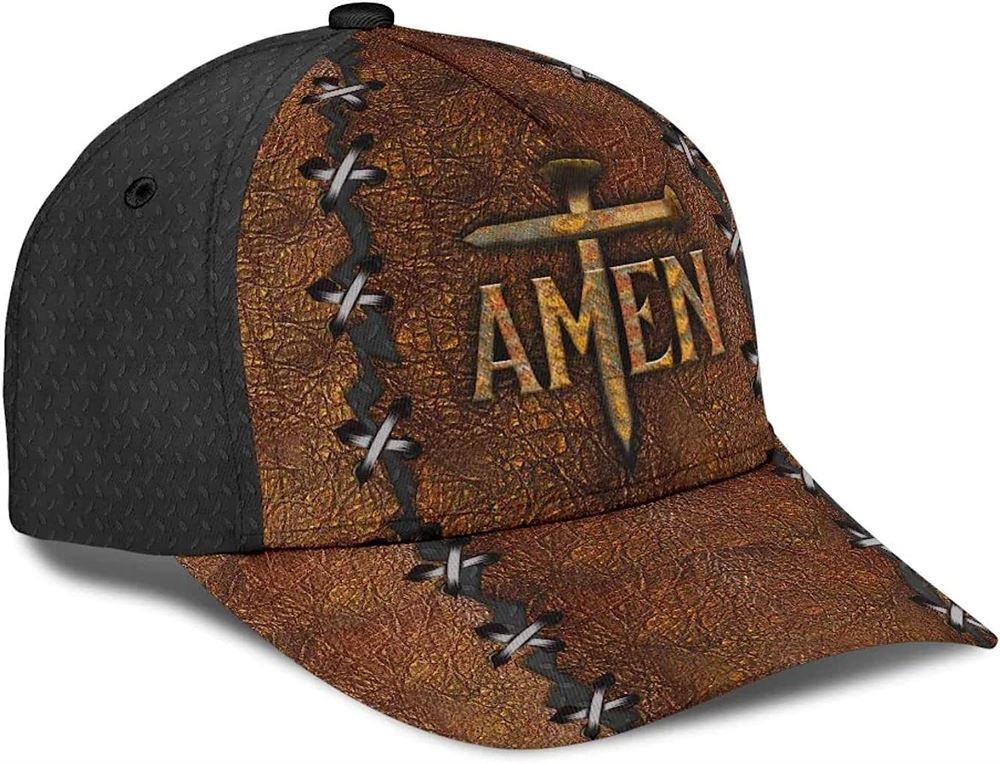 Amen The Cross Holy All Over Print Baseball Cap, God Cap, Gift Ideas For Male