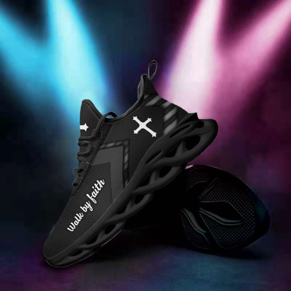 Christian Best Running Shoes, Jesus White Black Running Christ Sneakers Max Soul Shoes For Men And Women, Jesus Fashion Shoes