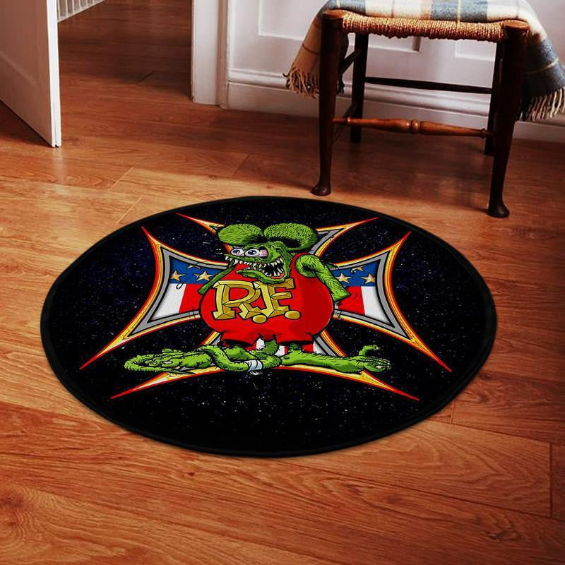 Rat Fink Hot Rod Living Room Round Mat Circle Rug