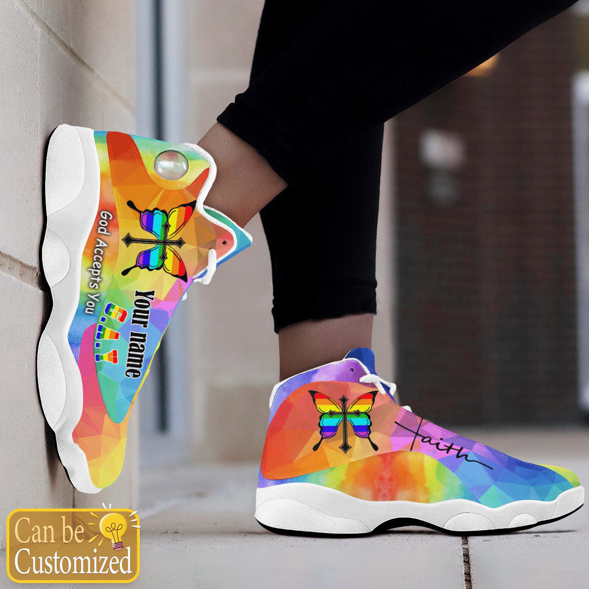 God Accept You Lgbt Jesus Custom Name Jd13 Shoes For Man And Women, Christian Basketball Shoes, Gifts For Christian, God Shoes