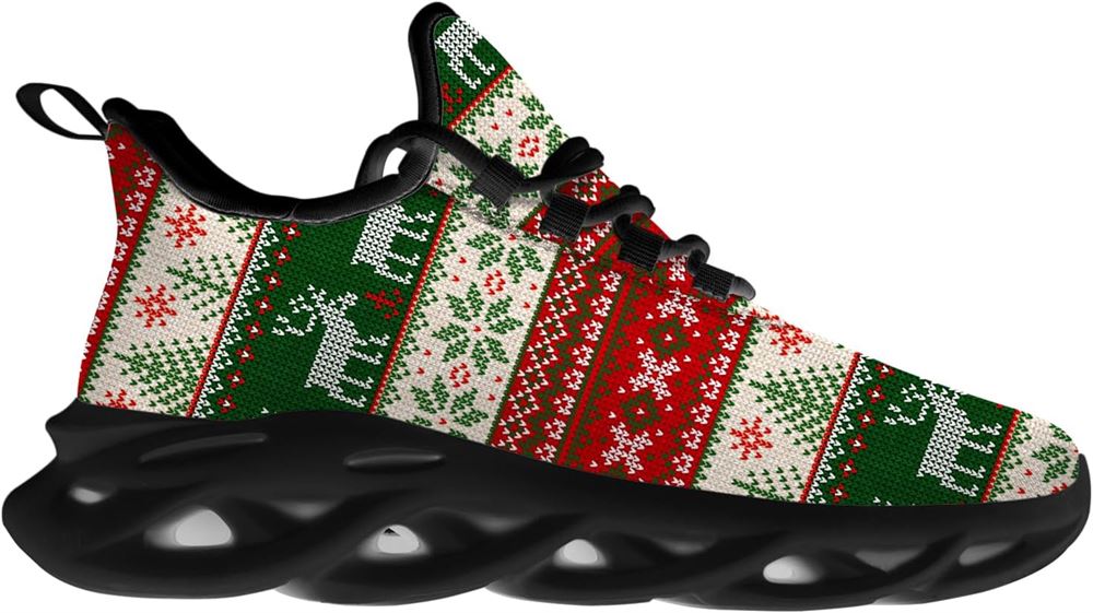 Christmas Running Shoes, Christmas Reindeer Pattern Max Soul Shoes For Men Women, Christmas Shoes, Winter Fashion Shoes