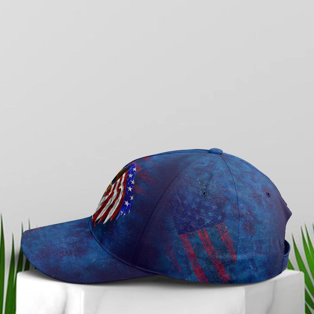 American Flag Eagle Wings Blue Baseball Cap, Christian Baseball Cap, Religious Cap, Jesus Gift, Jesus Hat