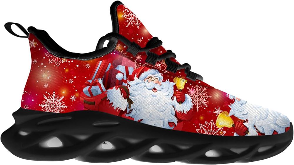 Christmas Running Shoes, Santa Claus Ring Bells Max Soul Shoes For Men Women, Christmas Shoes, Winter Fashion Shoes