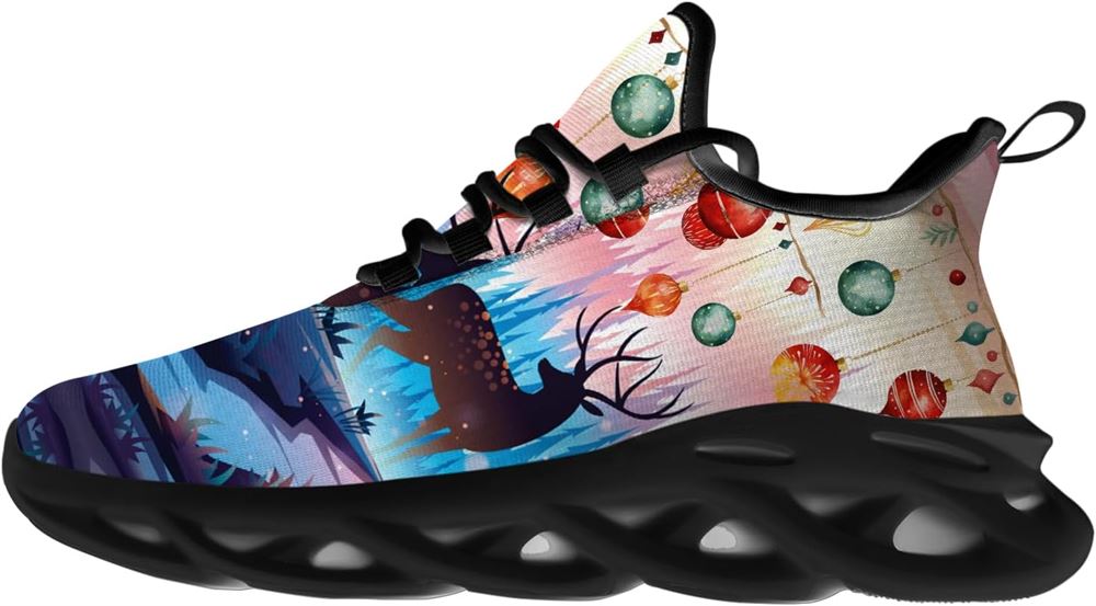 Christmas Running Shoes, Decorating The Pine Forest On Christmas Night Max Soul Shoes For Men Women, Christmas Shoes, Winter Fashion Shoes