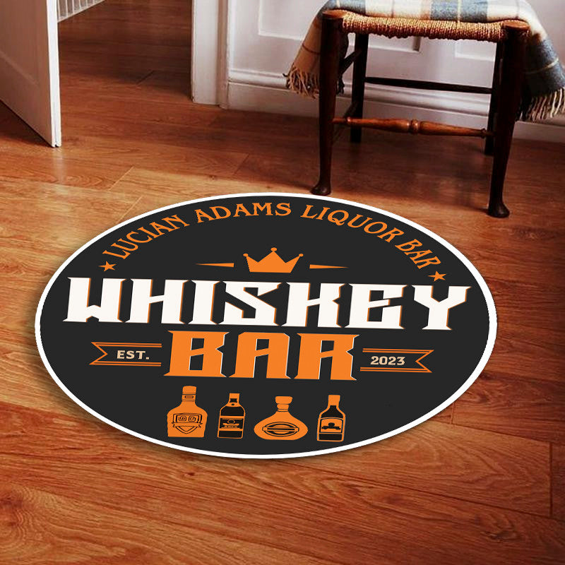 Personalized Whiskey Bar Round Mat Round Floor Mat Room Rugs Carpet Outdoor Rug Washable Rugs