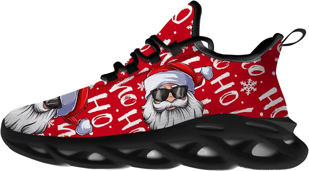 Christmas Running Shoes, Santa Claus Hohoho Max Soul Shoes For Men Women, Christmas Shoes, Winter Fashion Shoes