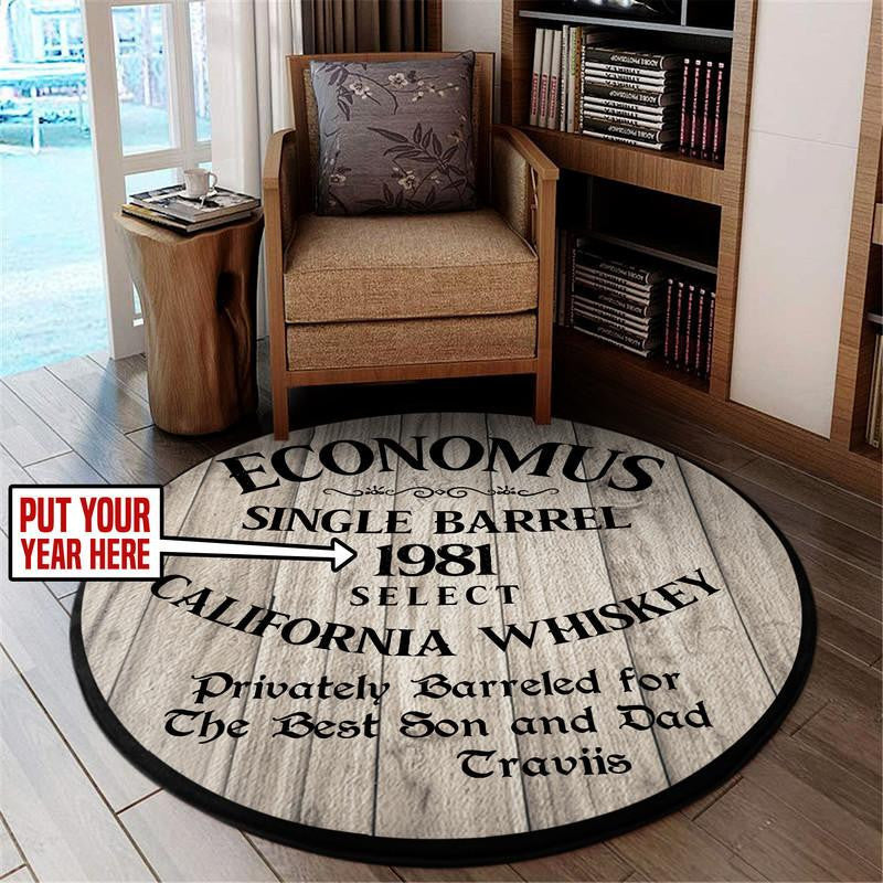 Personalized Whiskey Bar Living Room Round Mat Circle Rug