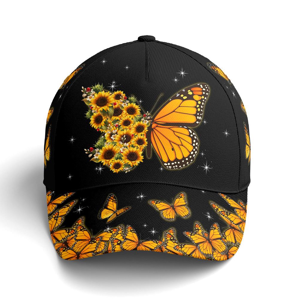 Baseball Cap For Butterflies Lovers Monarch Butterfly Design, Christian Baseball Cap, Religious Cap, Jesus Gift, Jesus Hat