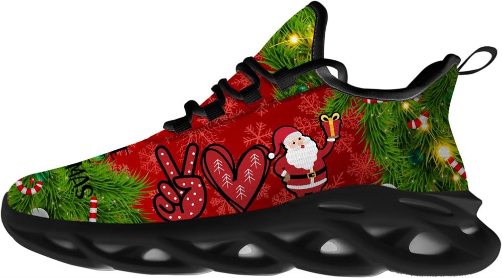 Christmas Running Shoes, Santa Feace Love Christmas Max Soul Shoes For Men Women, Christmas Shoes, Winter Fashion Shoes