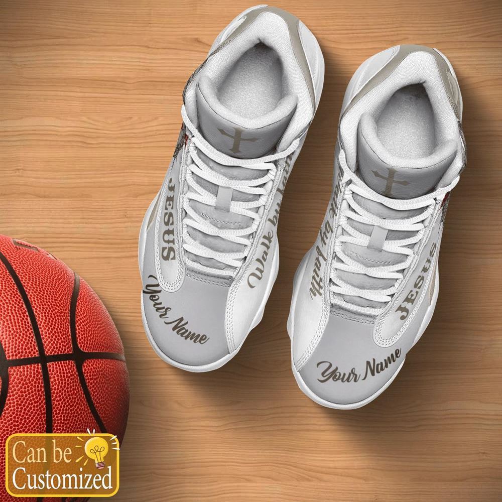 Jesus Walk By Faith Custom Name Jd13 Shoes For Man And Women, Christian Basketball Shoes, Gifts For Christian, God Shoes