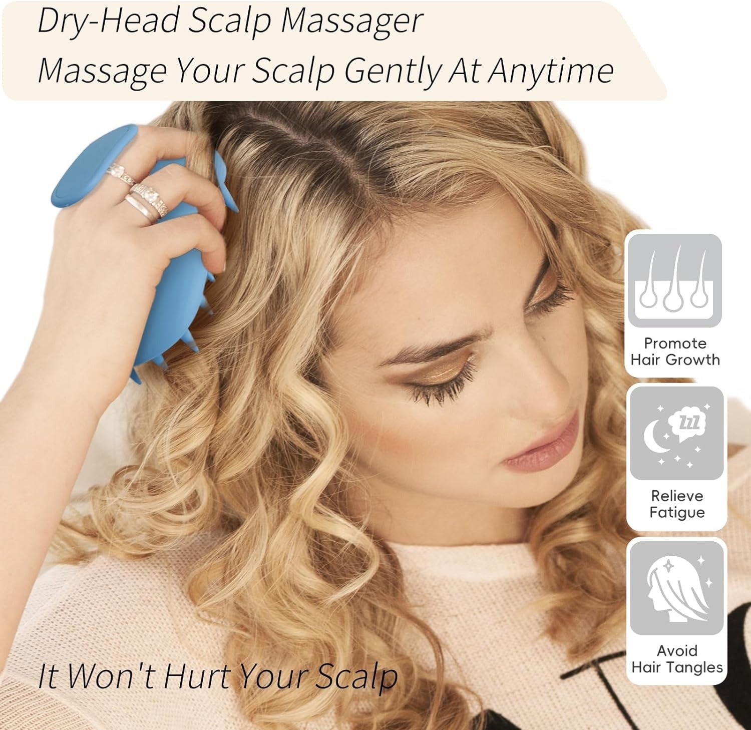 Hair Scalp Massager Shampoo Brush 2Pack, Scalp Scrubber 100% Silicone