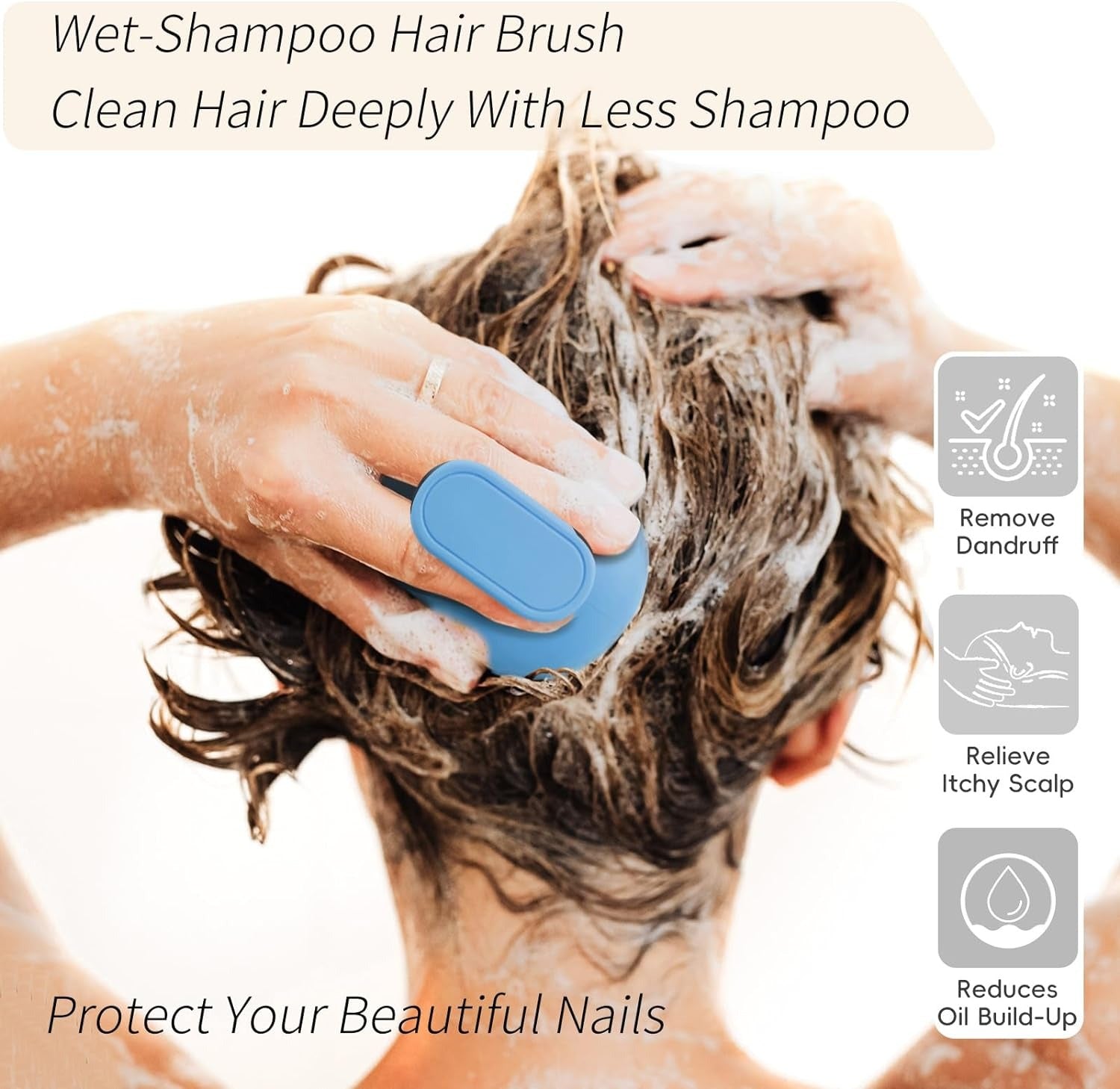 Hair Scalp Massager Shampoo Brush 2Pack, Scalp Scrubber 100% Silicone