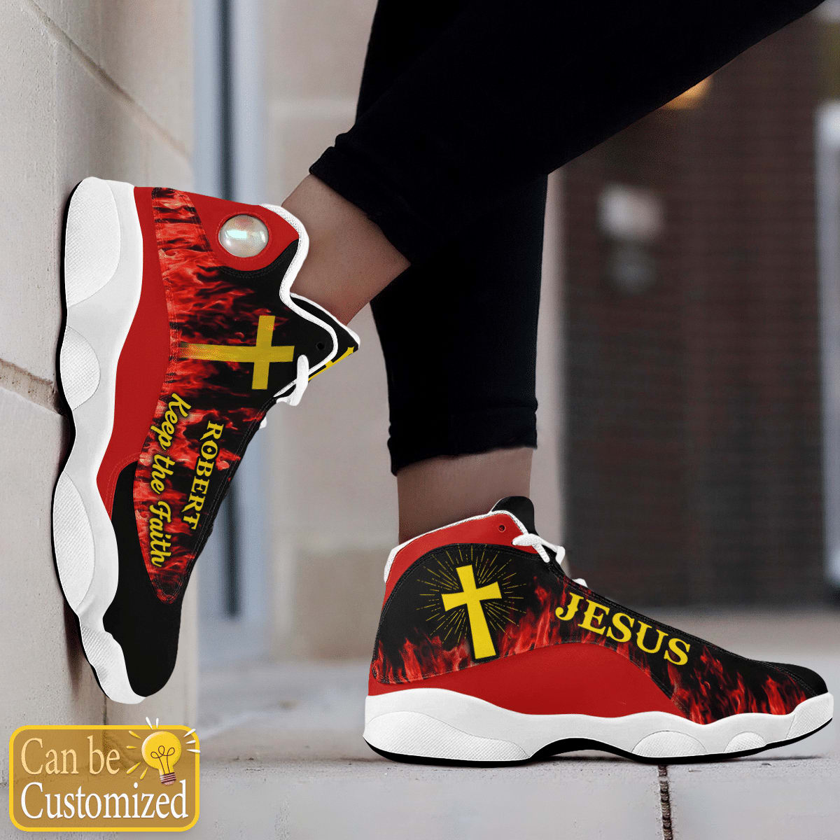 Jesus Keep The Faith Fire Custom Name Jd13 Shoes For Man And Women, Christian Basketball Shoes, Gifts For Christian, God Shoes