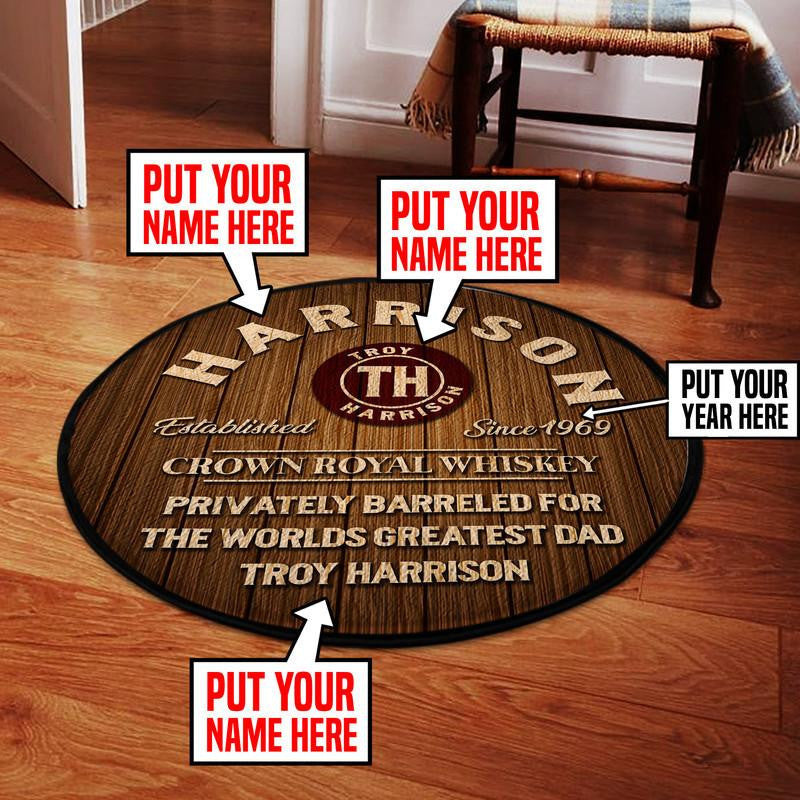 Personalized Whiskey Bar Living Room Round Mat Circle Rug