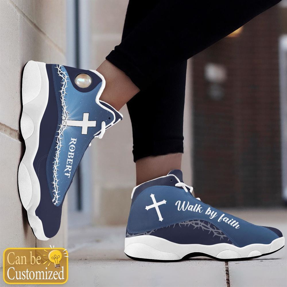 Jesus Walk By Faith Hemstitch Custom Name Jd13 Shoes For Man And Women, Christian Basketball Shoes, Gifts For Christian, God Shoes