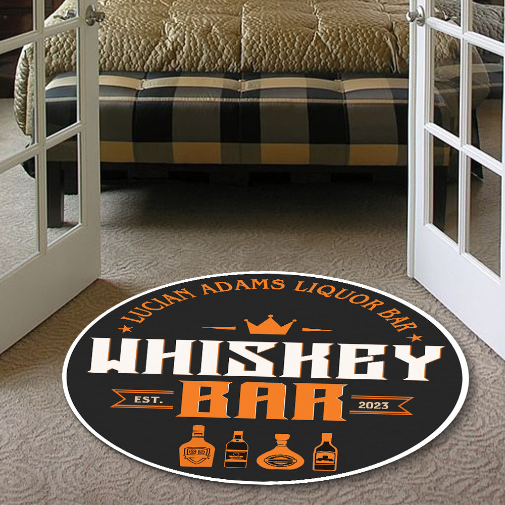 Personalized Whiskey Bar Round Mat Round Floor Mat Room Rugs Carpet Outdoor Rug Washable Rugs