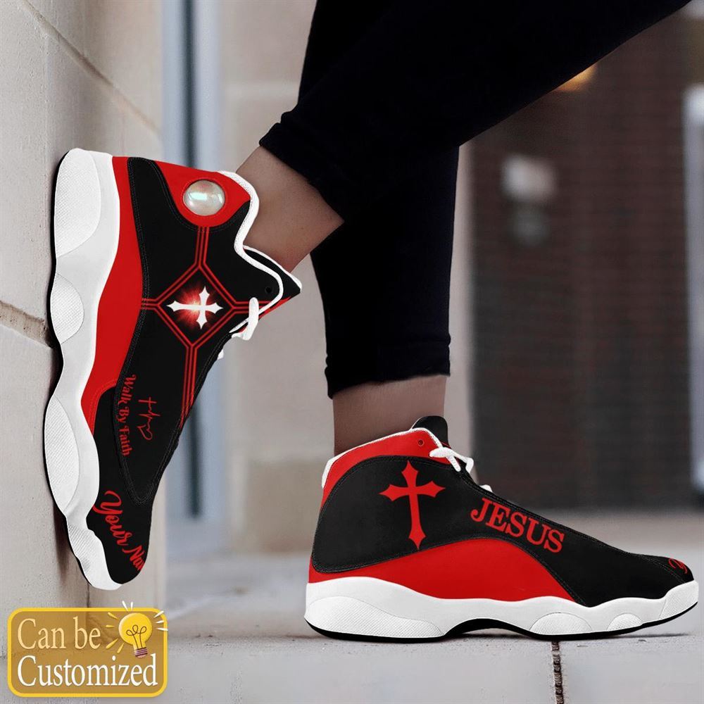 Jesus Basic Walk By Faith Customized Jd13 Shoes For Man And Women, Christian Basketball Shoes, Gifts For Christian, God Shoes