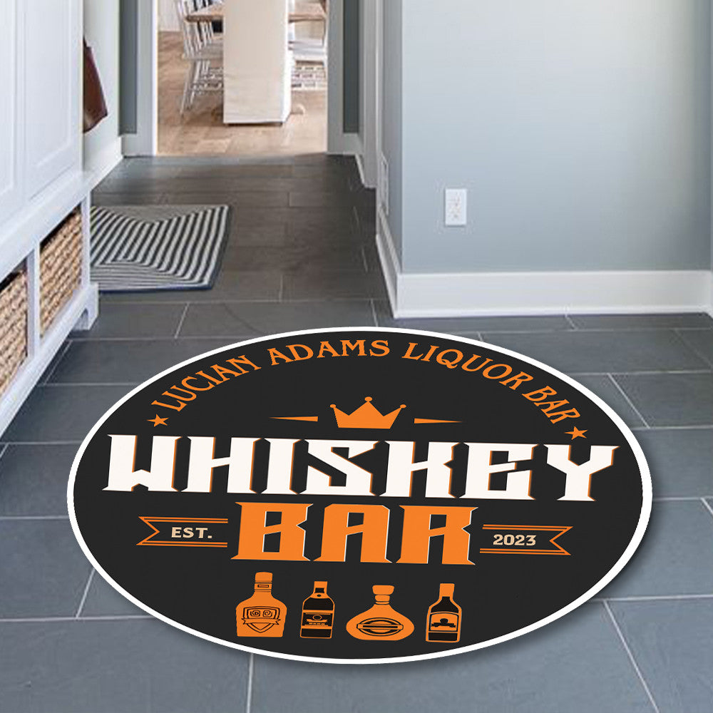 Personalized Whiskey Bar Round Mat Round Floor Mat Room Rugs Carpet Outdoor Rug Washable Rugs