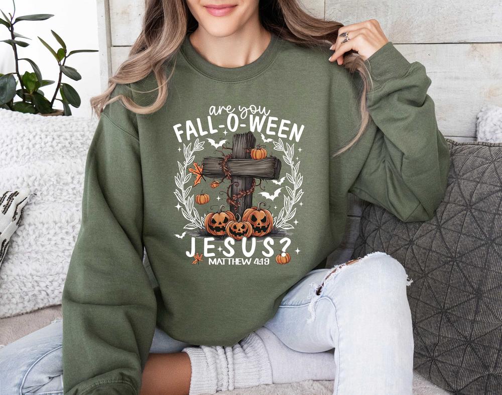 Are You Fall-O-Ween Jesus Sweatshirt, Funny Pumpkin Shirt, Fall Shirt, Halloween Pumpkin Sweater, Christian Halloween Sweatshirt,Jesus Shirt