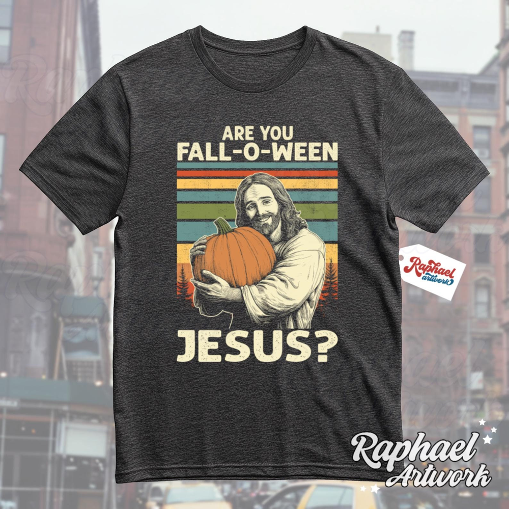 Are You Fall-O-Ween Jesus T-Shirt, Christian Halloween Graphic Tee, Thanksgiving Gift, Weirdcore Meme Shirt, Fall Religious Outfit