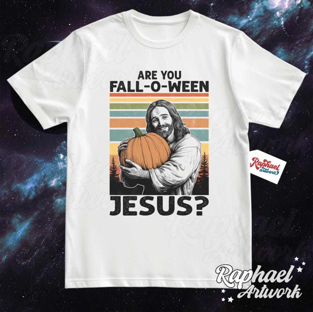 Are You Fall-O-Ween Jesus T-Shirt, Christian Halloween Graphic Tee, Thanksgiving Gift, Weirdcore Meme Shirt, Fall Religious Outfit