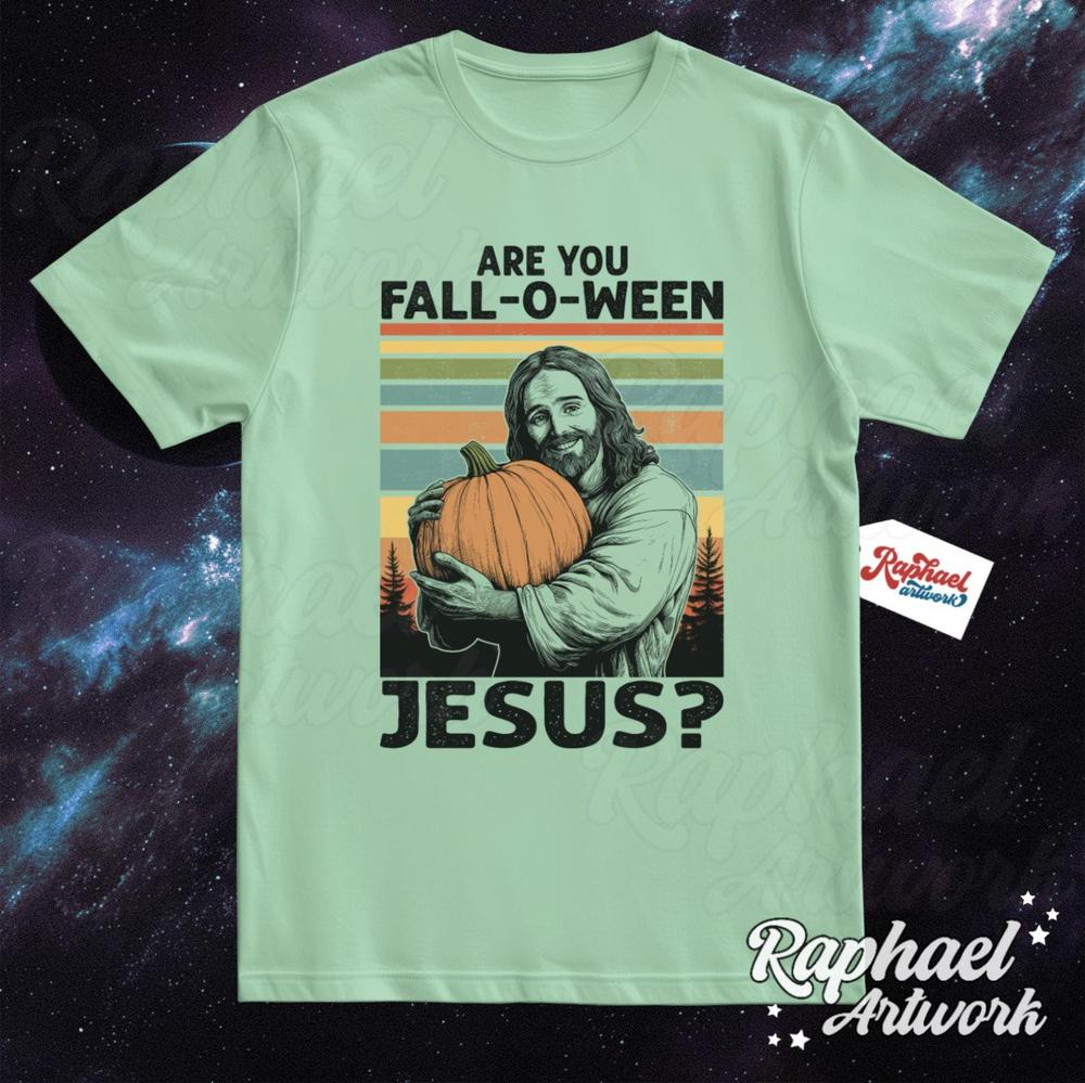 Are You Fall-O-Ween Jesus T-Shirt, Christian Halloween Graphic Tee, Thanksgiving Gift, Weirdcore Meme Shirt, Fall Religious Outfit