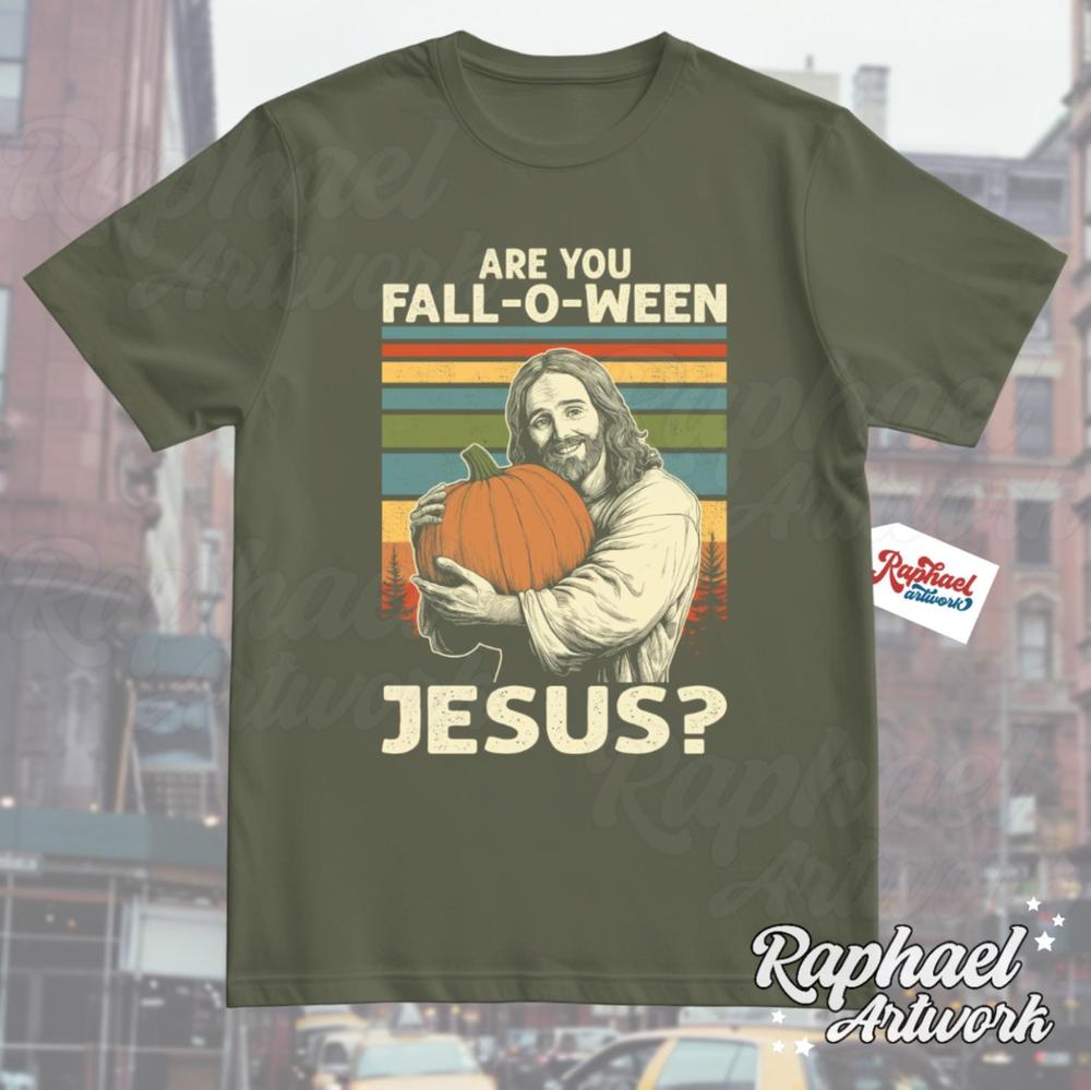 Are You Fall-O-Ween Jesus T-Shirt, Christian Halloween Graphic Tee, Thanksgiving Gift, Weirdcore Meme Shirt, Fall Religious Outfit