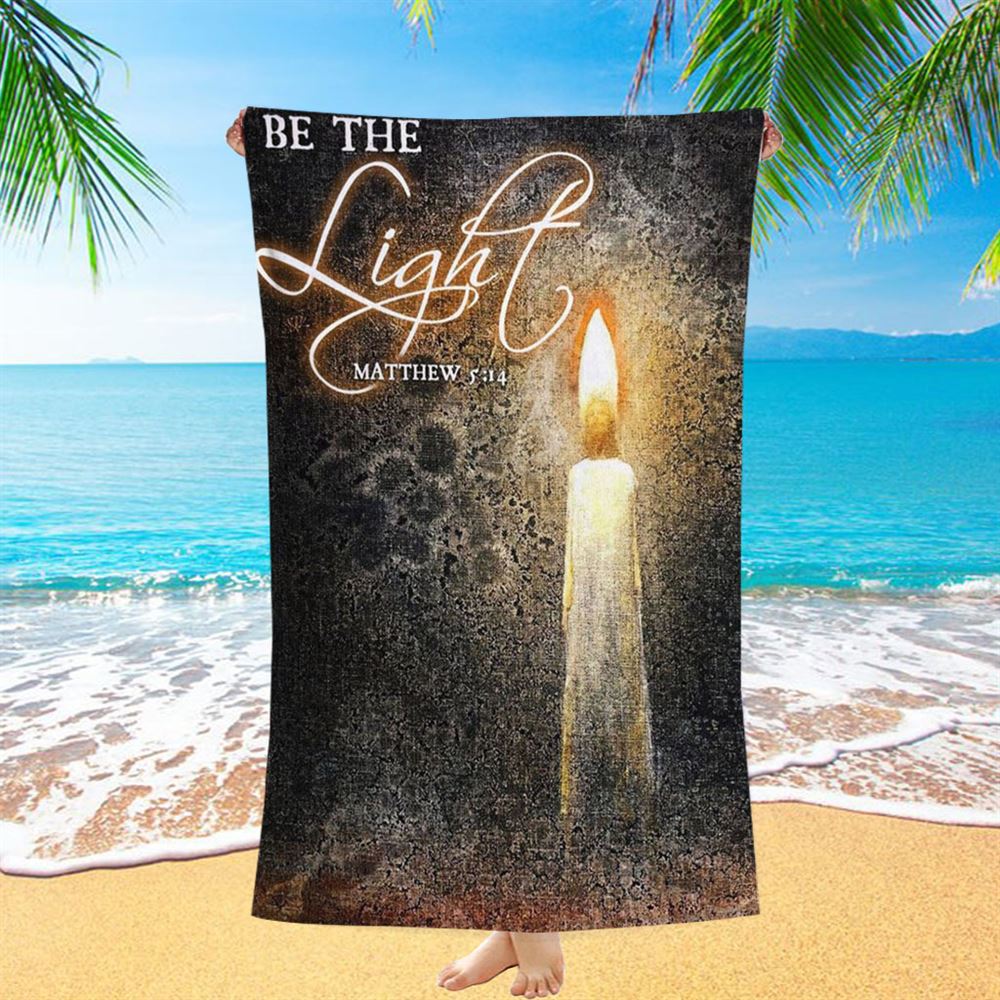 Be The Light Jesus Candle Beach Towel - Christian Beach Towel - Religious Beach Towel