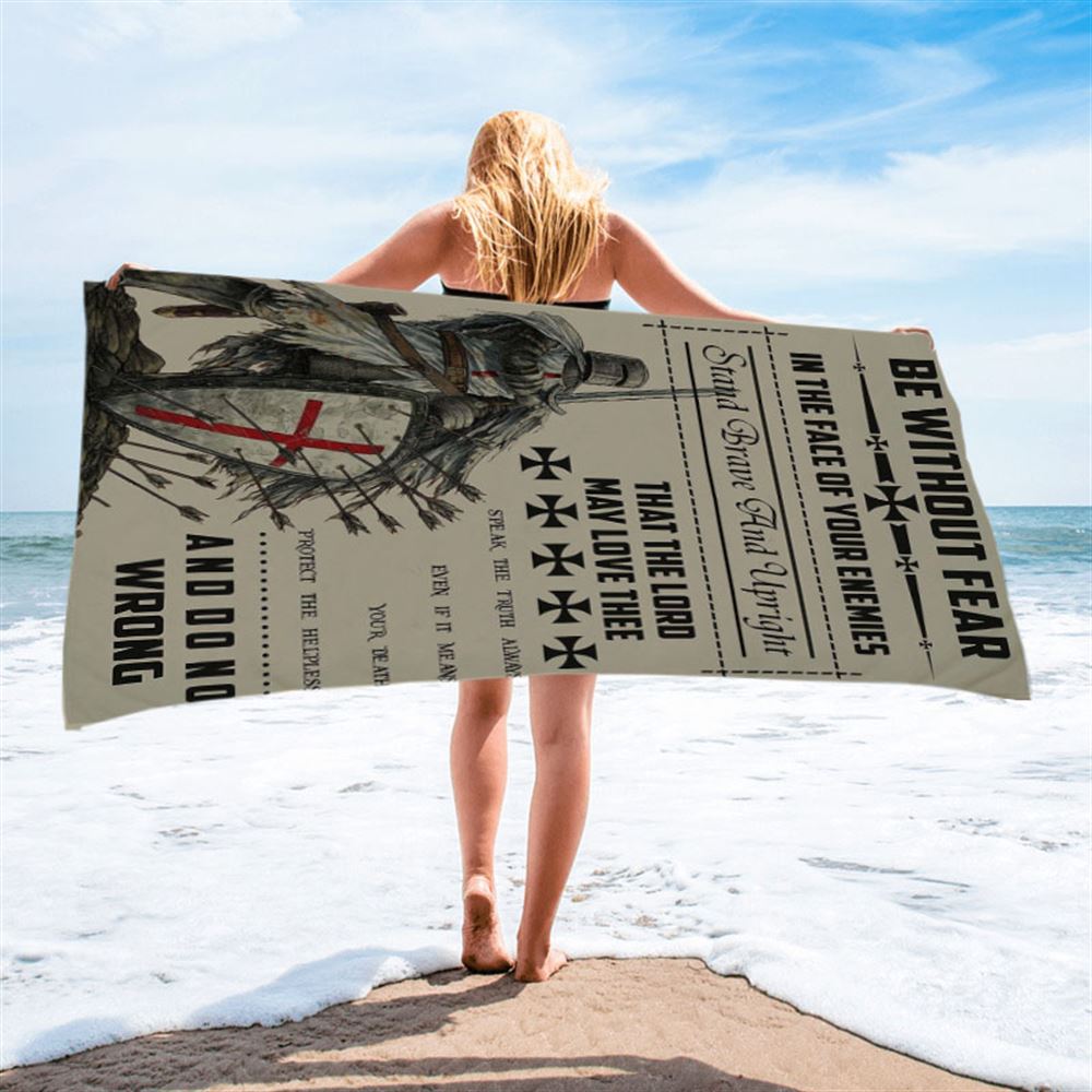 Be Without Fear Warrior Beach Towel - Christian Wall Beach Towel - Religious Beach Towel