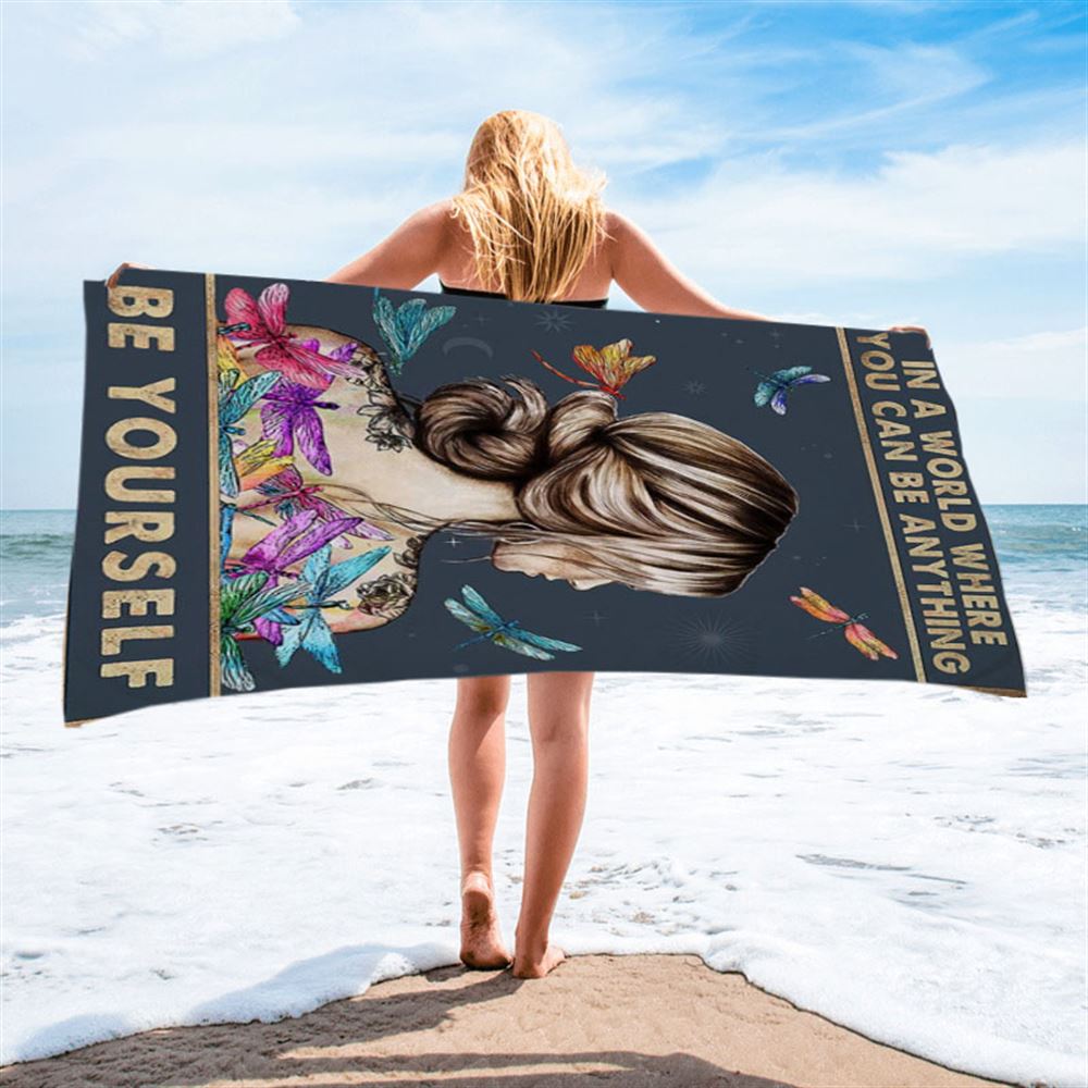 Be Yourself Beach Towel Decor - Encouragement Gifts For Women, Teens, Girls