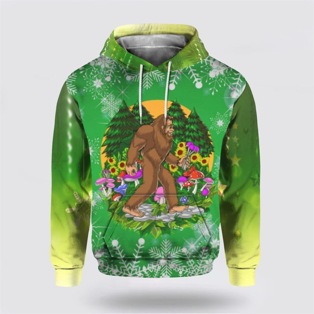 Bigfoot Hide And Seek Christmas All Over Print 3D Hoodie For Men & Women, Christmas Hoodie Cute, Christmas Gift, Christmas Fashion