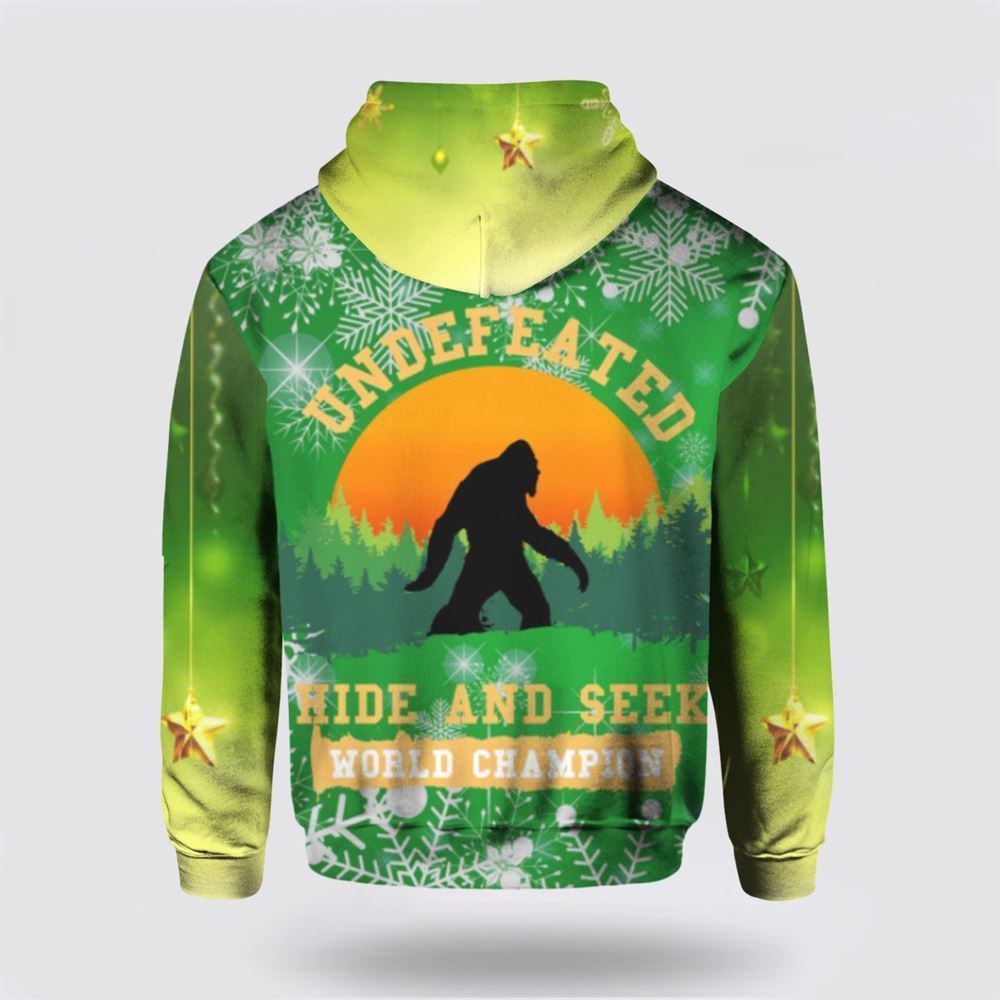 Bigfoot Hide And Seek Christmas All Over Print 3D Hoodie For Men & Women, Christmas Hoodie Cute, Christmas Gift, Christmas Fashion