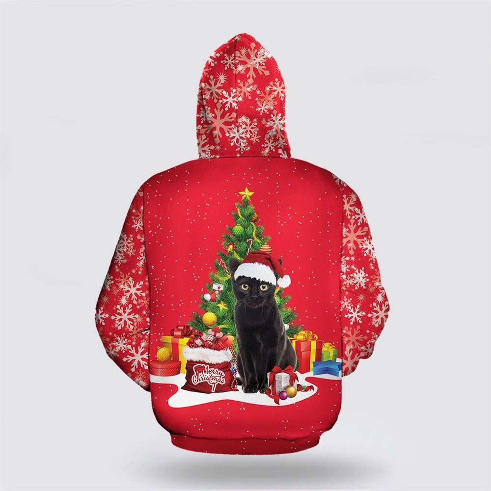 Black Cat Christmas Tree All Over Print 3D Hoodie For Men And Women, Christmas Cat Hoodie, Christmas Hoodie Cute, Christmas Fashion