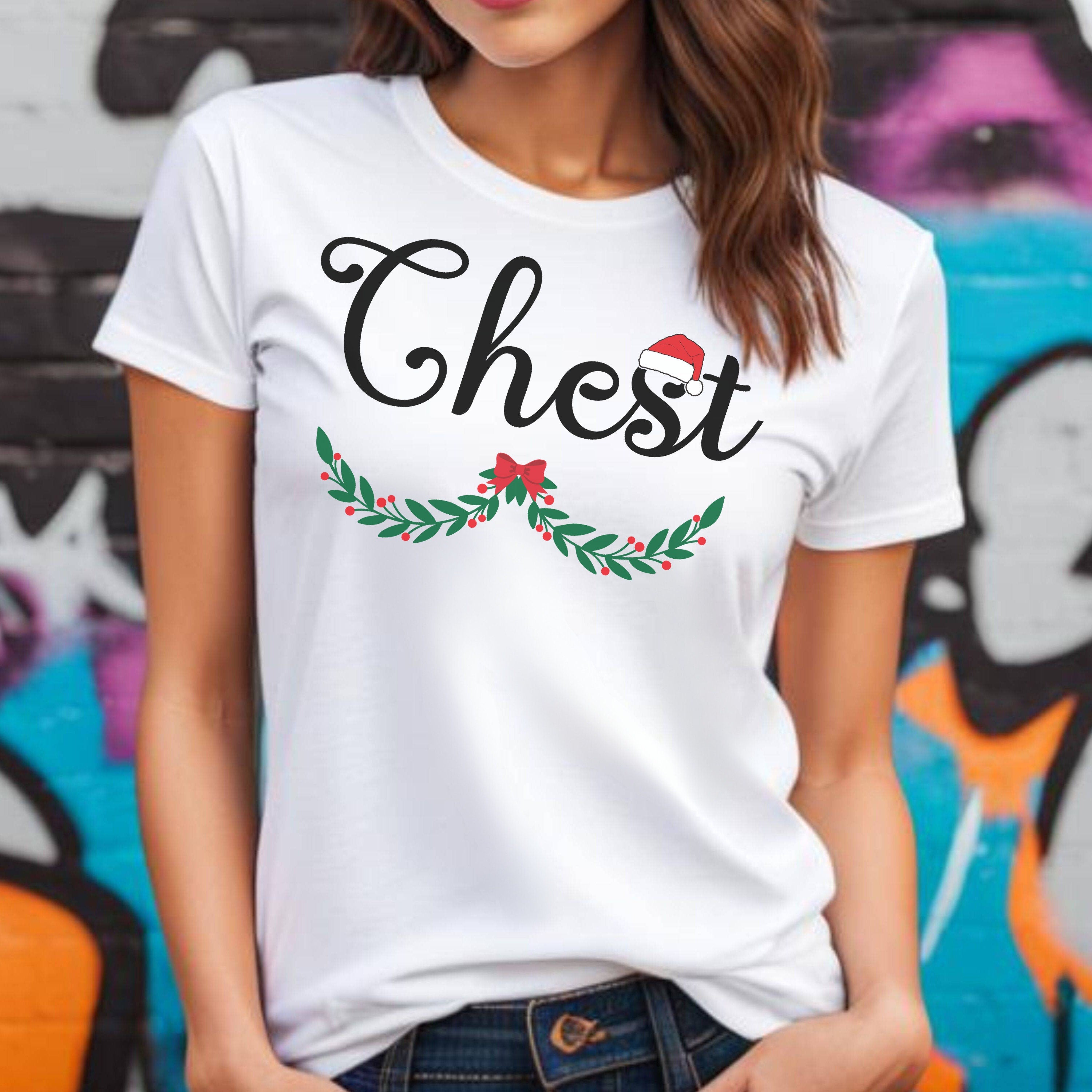 Chest and Nuts Couple T-Shirts, Christmas Couple T-Shirts, His and Her Gifts, Gift for Him, Gift for Her, Funny Tees White